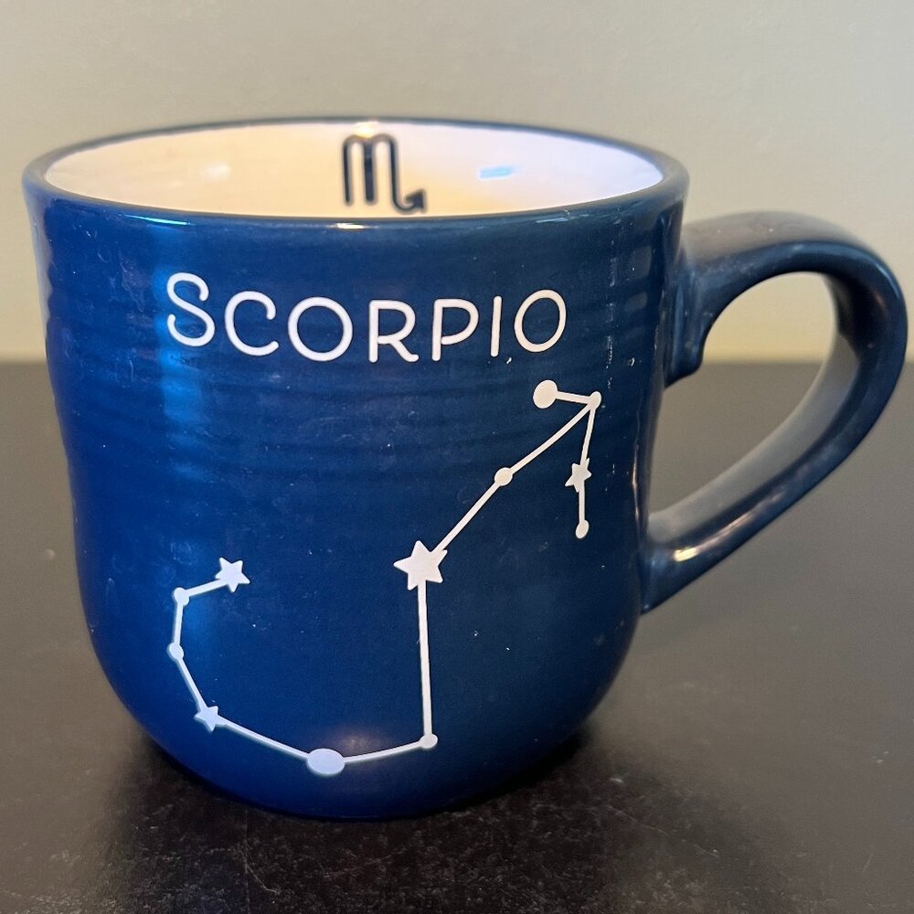 Scorpio Zodiac Horoscope Astrology Blue Ceramic Constellation Coffee Mug 16oz